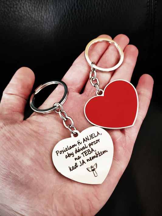 Kľúčenka P034-Posielam ti anjela, aby dával pozor na teba, keď ja nemôžem