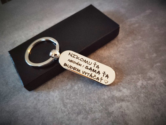 Kľúčenka P035-Nikomu ťa nedám! Sama ťa budem vytáčať/ Sám ťa budem vytáčať