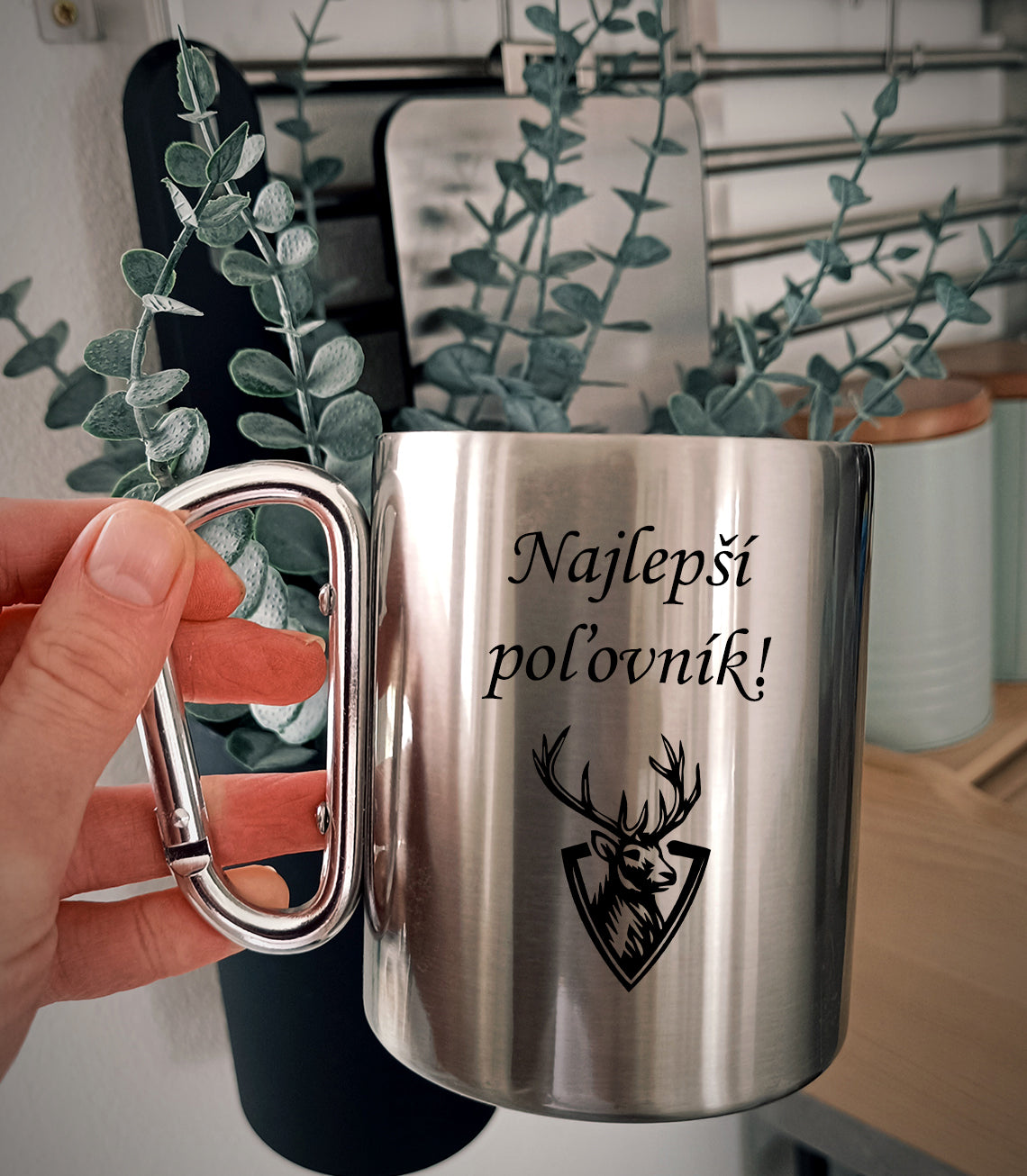 Nerezový hrnček S011-Najlepší poľovník