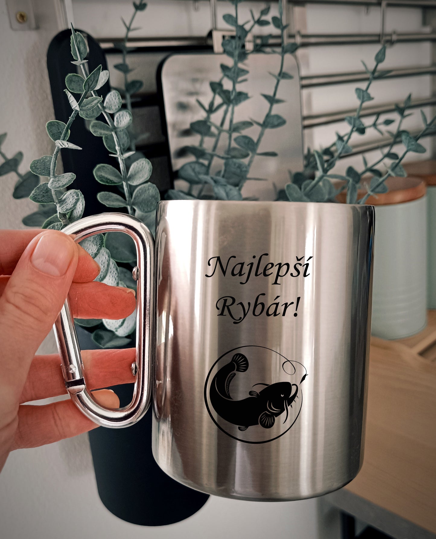 Nerezový hrnček S011-Najlepší rybár