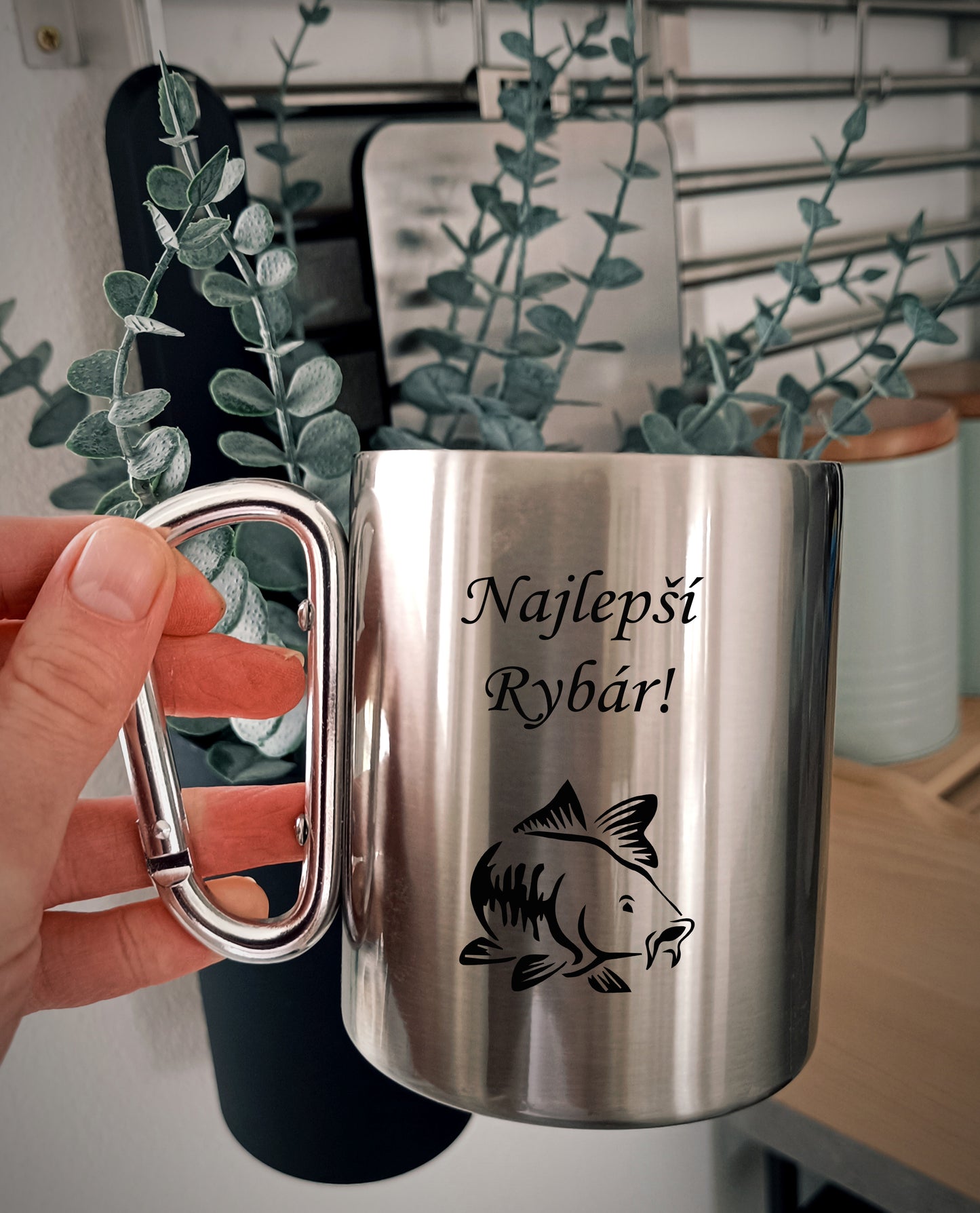 Nerezový hrnček S011-Najlepší rybár