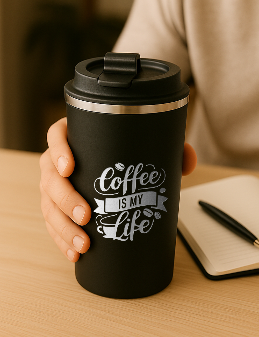 Nerezový termohrnček S012- Coffee is my life