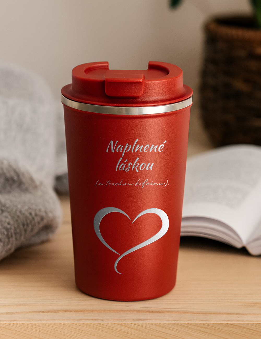 Nerezový termohrnček S012- Naplnené láskou(a trochou kofeínu)