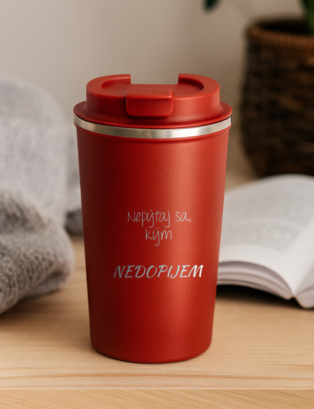 Nerezový termohrnček S012- Nepýtaj sa kým nedopijem