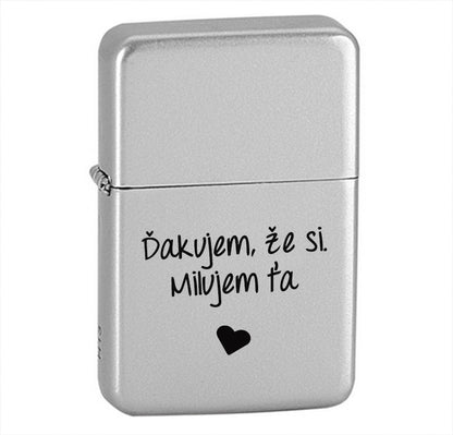 Benzínový zapaľovač ZAP041- Ľúbim ťa / Milujem ťa