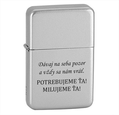 Benzínový zapaľovač ZAP041- Dávaj na seba pozor