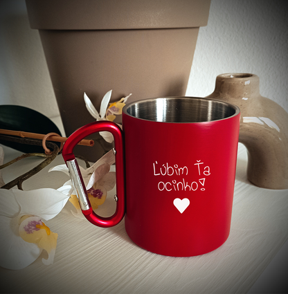 Nerezový hrnček S011-Ľúbim ťa ocinko / tatinko